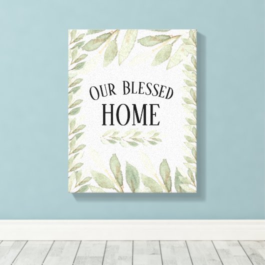 Onze lichte groene startpagina zonder grenzen laat canvas afdruk (Insitu (Houten vloer))