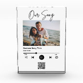 Onze Lied Huwelijksmuziek Scan QR-code Acryl Fotoblokken (Voorkant)