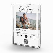 Onze Lied Huwelijksmuziek Scan QR-code Acryl Fotoblokken (Rechts)