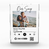Onze Lied Trouwmuziek Scannable QR Code Acrylglas Fotoblokken (Voorkant)