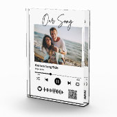 Onze Lied Trouwmuziek Scannable QR Code Acrylglas Fotoblokken (Rechts)