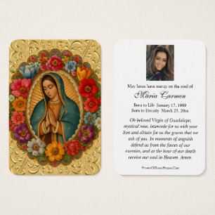 ONZE LIEDERE VAN GUADALUPE ROUWKAART BEDENKING VISITEKAARTJE