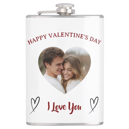 Onze liefde aangepaste foto Valentijnsdag fles Heupfles (Voorkant)