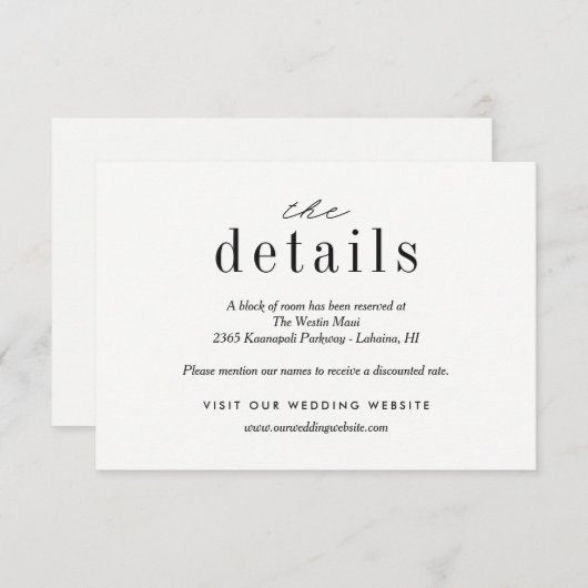 Onze liefde bruiloft details behuizing Kaarten (Voorkant / Achterkant)