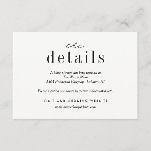 Onze liefde bruiloft details behuizing Kaarten (Voorkant)