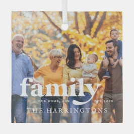 Onze liefde | Familienaam Citaat & Foto Cadeaus Glas Ornament