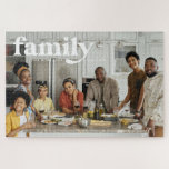 Onze liefde | Familienaam Foto Jigzaag Puzzle Legpuzzel<br><div class="desc">Op zoek naar het perfecte hoopje dat je als hele familie kunt genieten? Onze chic familienaam puzzle is de perfecte manier om die herinneringen voor altijd te koesteren. Elegante "familie" in moderne typografie, en je keuze van personalisatie. Perfecte activiteit om samen te werken. Creëer een lief keepomwille van je familievakantie,...</div>