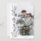 Onze Liefde Gift Kerstmis Pas getrouwd Foto Wit Feestdagenkaart (Voorkant)