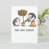 Onze liefde groeit egel-Valentijn Kaart (Staand voorkant)