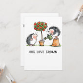 Onze liefde groeit egel-Valentijn Kaart (Voorkant / Achterkant in situ)