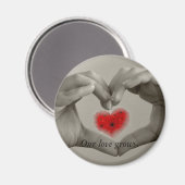 Onze liefde groeit - handen, hartmagneet magneet (Voorkant / Achterkant)