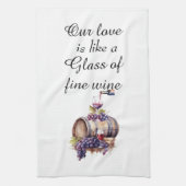 Onze liefde is als een glas wijn theedoek (Verticaal)