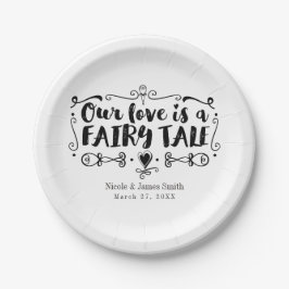 ONZE LIEFDE IS EEN SPROOKJE Custom Wedding Recepti Papieren Bordje