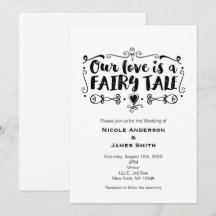 ONZE LIEFDE IS EEN SPROOKJE Huwelijksuitnodiging o