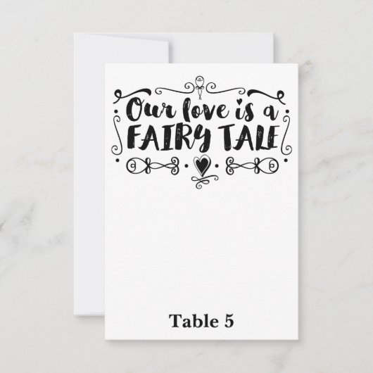 ONZE LIEFDE IS EEN SPROOKJE Tafelnummer Bruiloft (Voorkant)