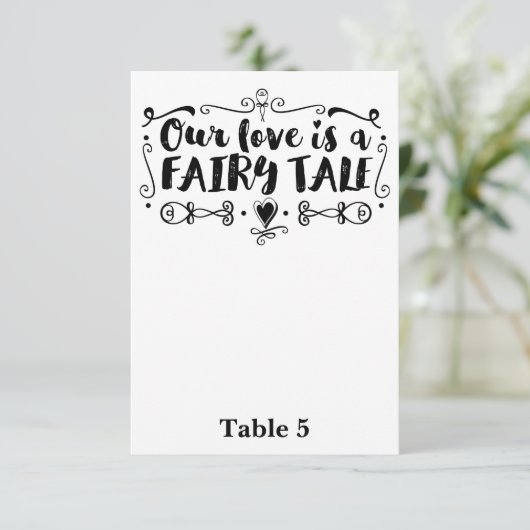 ONZE LIEFDE IS EEN SPROOKJE Tafelnummer Bruiloft (Staand voorkant)