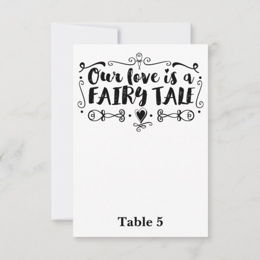 ONZE LIEFDE IS EEN SPROOKJE Tafelnummer Bruiloft (Achterkant)