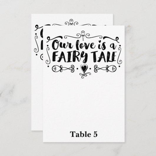 ONZE LIEFDE IS EEN SPROOKJE Tafelnummer Bruiloft (Voorkant / Achterkant)