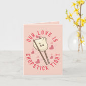 Onze liefde is eetstokje strak - Schattigee foodie Kaart (Gele Bloem)