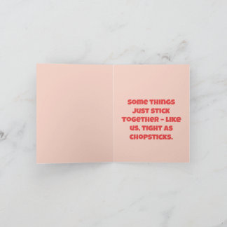 Onze liefde is eetstokje strak - Schattigee foodie Kaart