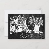 Onze liefde is etherische Skeleton Wedding RSVP-ka RSVP Kaartje (Achterkant)