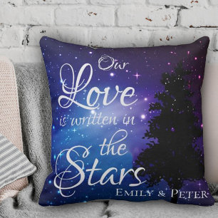 Onze liefde is geschreven in The Stars Night sky N Kussen