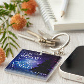 Onze liefde is geschreven in The Stars Night sky N Sleutelhanger (Voorkant Rechts)