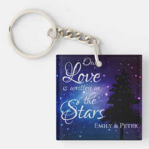 Onze liefde is geschreven in The Stars Night sky N Sleutelhanger
