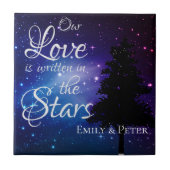 Onze liefde is geschreven in The Stars Night sky N Tegeltje (Voorkant)