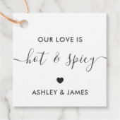 Onze Liefde is Heet en Pittig Huwelijk Bedankjes Labels (Voorkant)