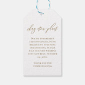 Onze liefde is niet alleen onze date wit veranderd cadeaulabel (Achterkant)