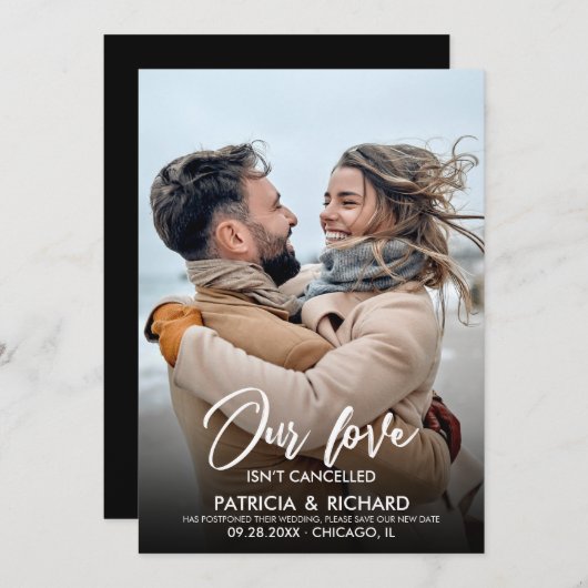 Onze liefde is niet geannuleerd bruiloft nieuwe da kaart (Voorkant / Achterkant)
