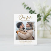 Onze liefde is niet geannuleerd weddenschap uitste briefkaart (Staand voorkant)