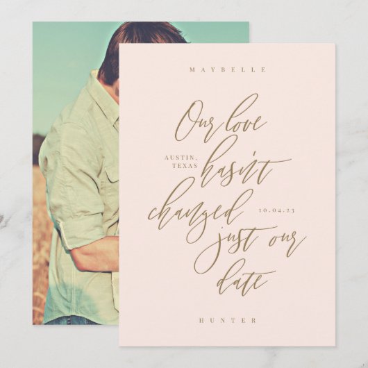 Onze Liefde Is Niet Veranderd Alleen Onze Afspraak Save The Date (Voorkant / Achterkant)