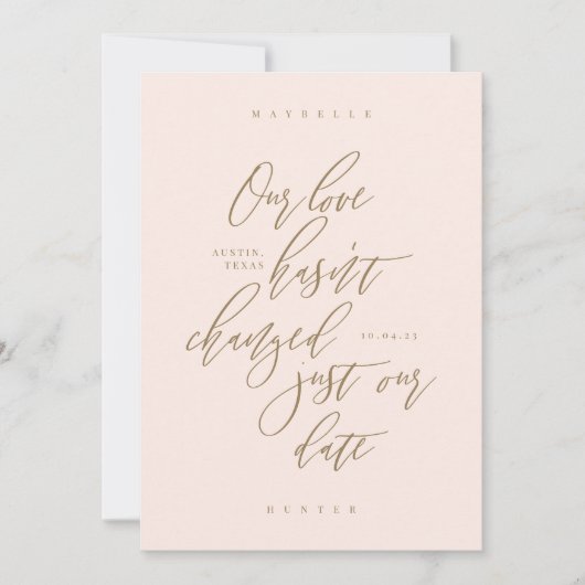 Onze liefde is niet veranderd alleen onze Datum Bl Save The Date (Voorkant)