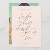 Onze liefde is niet veranderd alleen onze Datum Bl Save The Date (Voorkant / Achterkant)