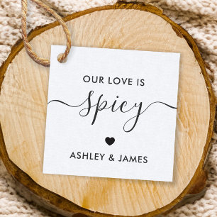 Onze liefde is pittige trouwcadeautags bedankjes labels