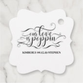 Onze liefde is poppin bruiloft bedankjes labels (Achterkant)
