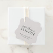 Onze liefde is poppin Elegant Grey Weddenschap Bedankjes Labels (In situ)