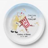 Onze liefde is Poppin Popcorn Papieren Bordje (Voorkant)