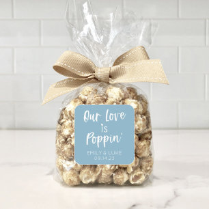 Onze Liefde is Poppin 'Wedding Favor Square Sticke Vierkante Sticker
