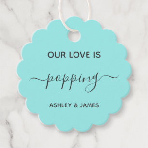 Onze Liefde is Popping Bruiloft Popcorn Gift Label
