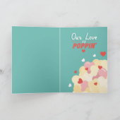 Onze Liefde is Popping Schattigee Popcorn Valentij Feestdagen Kaart (Binnen)