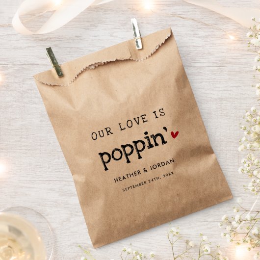 Onze liefde is Poppin'Wedding Popcorn Favor Bedankzakje (Geknipt)