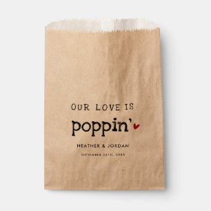 Onze liefde is Poppin'Wedding Popcorn Favor Bedankzakje