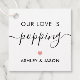 Onze liefde is Poppping, Popcorn Label, bruiloft,  Bedankjes Labels