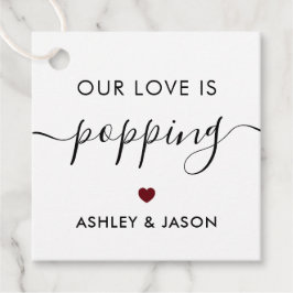 Onze liefde is populair, Popcorn Label, weddenscha Bedankjes Labels