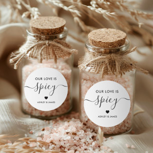 Onze Liefde is Spicy Wedding Spice Favoriet Ronde Sticker