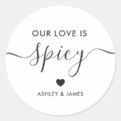 Onze Liefde is Spicy Wedding Spice Favoriet Ronde Sticker (Voorkant)