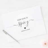 Onze Liefde is Spicy Wedding Spice Favoriet Ronde Sticker (Envelop)